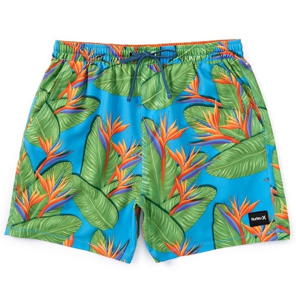 NWT Hurley Men’s Phantom Eco Poolside Tropical Print 16” Outseam Board Shorts S - Picture 1 of 6